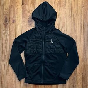 Jordan Black zip up hooded sweatshirt boys size 8-10
